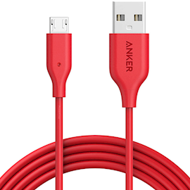 USB კაბელი Anker PowerLine A8133091 USB 2.0 to Micro USB Cable, 2m, Red